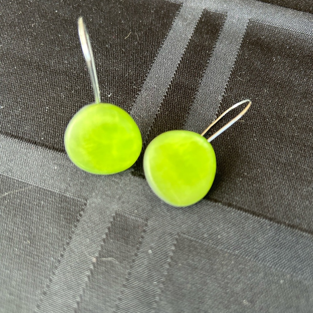 Bright green earrings